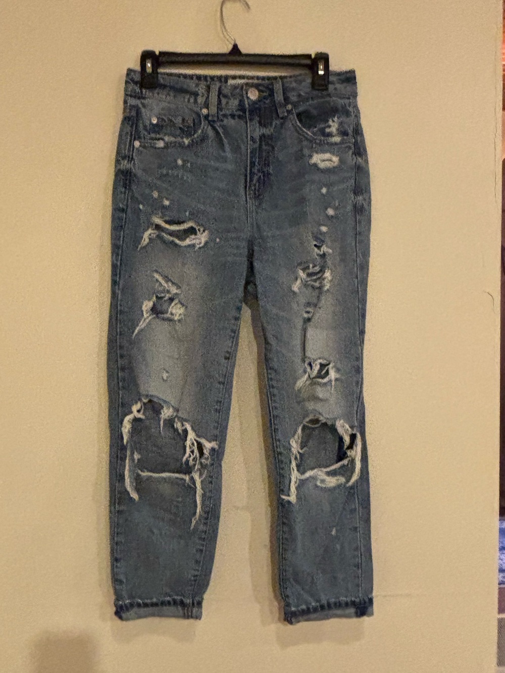 Garage Distressed Light Blue Boyfriend Jeans